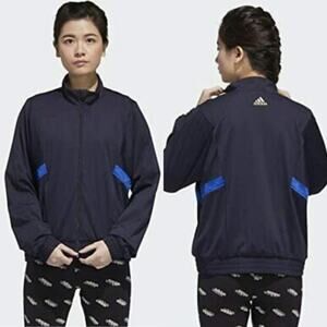 Adidas x Zoe Saldana Collection Track Jacket Coat Oversized Navy Blue Size XL